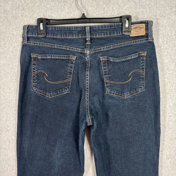 Levis Signature Jeans Womens 14 Mid Rise Straight Stretch Dark Wash Classic - Picture 8 of 11